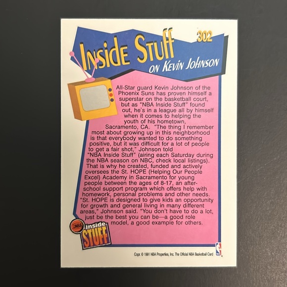 🏀3/$10. Bundle & Save. 1991 NBA Hoops. Kevin Johnson. Card # 302 - Picture 2 of 2